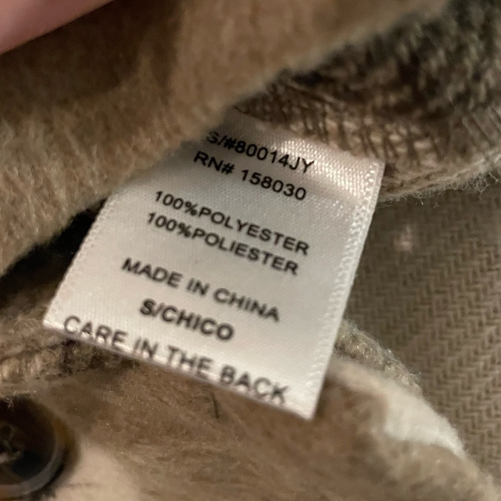 Love Tree Cream Plaid Shacket Jacket Size S - Picture 11 of 11